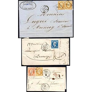 FRANCIA  1858/1861 - Tre lettere con ... 