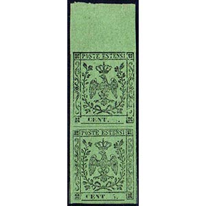1855 - 5 cent. verde oliva, varietà senza ... 