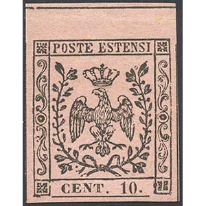 1854 - 10 cent. rosa, punto dopo le cifre ... 