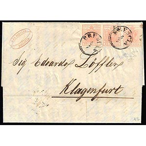 1852 - 15 cent. rosa, II tipo, carta a mano ... 