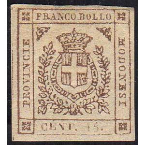 1859 - 15 cent. bruno (13), gomma originale, ... 