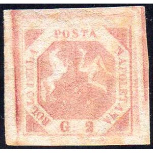 1858 - 2 grana rosa chiaro, II tavola (6), ... 