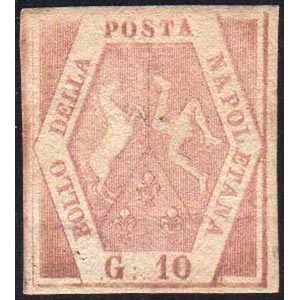 1858 - 10 grana rosa brunastro, I tavola, ... 