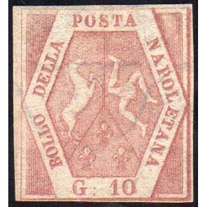 1858 - 10 grana rosa brunastro, I tavola, ... 