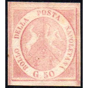 1858 - 50 grana rosa carminio chiaro (14b), ... 