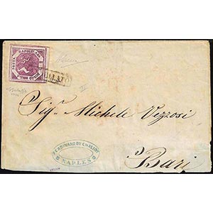 1860 - 2 grana violetto, falso per posta del ... 