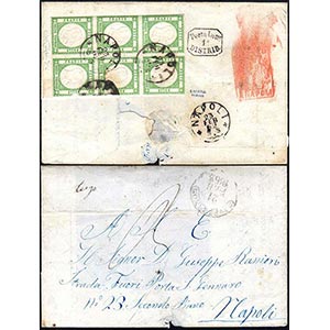 1862 - 1/2 tornese verde scuro (17c), blocco ... 