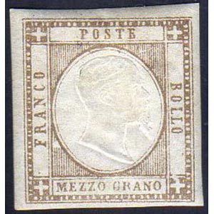 1861 - 1/2 grano grigio bruno (18a), gomma ... 