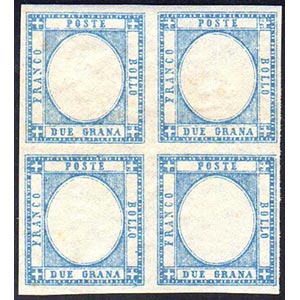 1861 - 2 grana azzurro chiaro, senza effigie ... 
