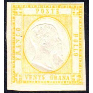 1861 - 20 grana giallo (23), gomma integra, ... 