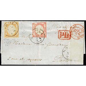 1861 - 10 grana bistro arancio, falso per ... 
