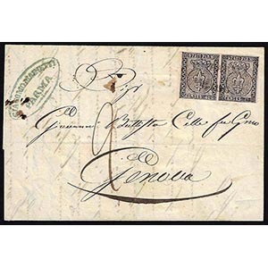 1853 - 15 cent. rosa (3), coppia, perfetta, ... 