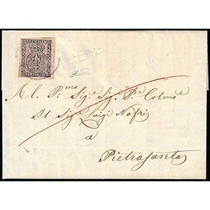 1857 - 15 cent. rosa (3), perfetto, ed ... 