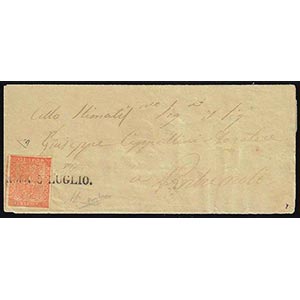 1854 - 15 cent. vermiglio (7), perfetto, su ... 