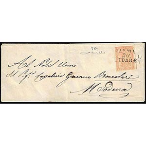 1854 - 15 cent. vermiglio chiaro, stampa ... 