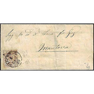 1859 - 25 cent. bruno lilla (10), perfetto, ... 