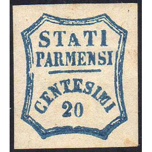1859 - 20 cent. azzurro, varietà di clichè ... 