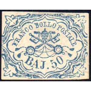 1852 - 50 baj azzurro (10), buono stato, ... 