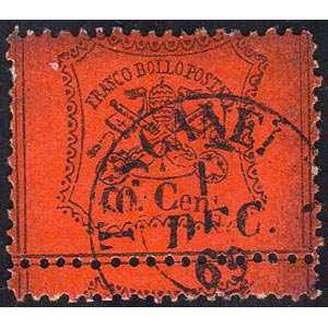1867 - 10 cent. arancio vermiglio (26c), ... 