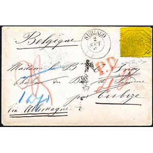 1859 - 40 cent. giallo (29b), perfetto, su ... 