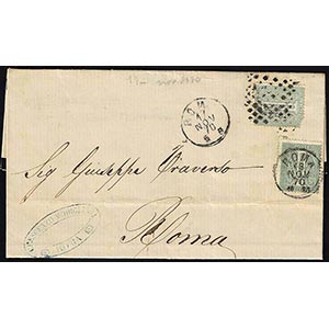 1870 - 1 cent. De La Rue, tiratura di Torino ... 