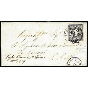 1859 - 3 soldi nero grigio, I tipo (24a), ... 