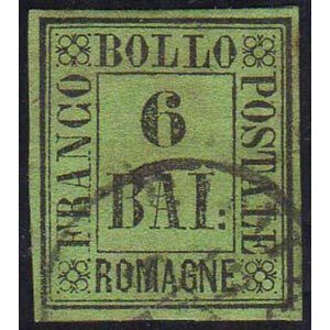1859 - 6 baj verde giallo (7), usato con ... 