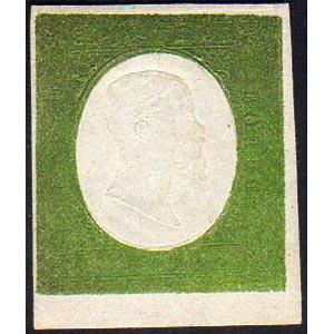 1854 - 5 cent. verde giallo (7), gomma ... 