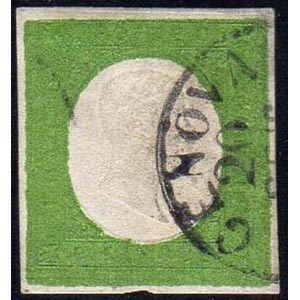 1854 - 5 cent. verde giallo (7), perfetto, ... 