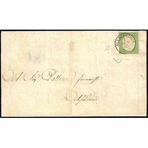 1855 - 5 cent. verde giallo (7), perfetto, ... 