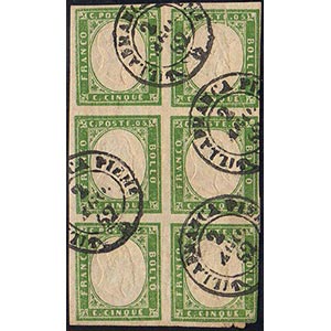 1862 - 5 cent. verde giallastro (13Da), ... 