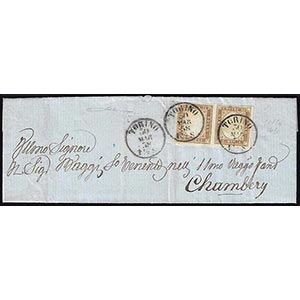 1858 - 10 cent. terra dombra giallognolo ... 