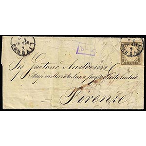 1861 - 10 cent. oliva brunastro scurissimo ... 