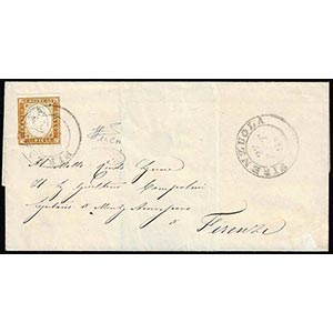 1861 - 10 cent. bruno rossastro (14Cn), ... 