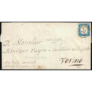 1855 - 20 cent. cobalto latteo vivace (15d), ... 