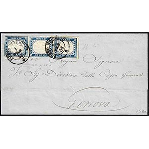 1858 - 20 cent. azzurro oltremare scuro ... 