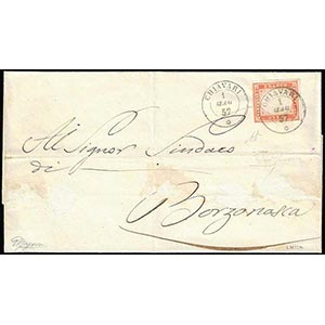 1857 - 40 cent. vermiglio rosa (16c), ... 