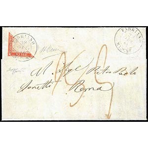 1861 - 40 cent. rosso vermiglio (16Da), ... 