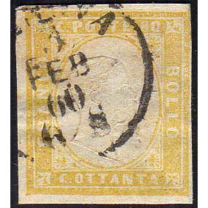 1859 - 80 cent. giallo olivastro chiaro ... 