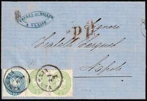 1864 - 3 soldi verde, dent. 14, in ... 