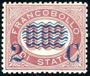 1878 - 2 cent. su 0,02 lire Servizio ... 