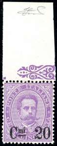 1890 - 2 cent. su 50 cent. Umberto I (58), ... 