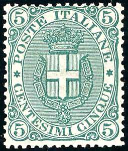 1891 - 5 cent. Stemma (59), ben centrato, ... 