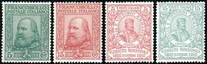 1910 - Garibaldi (87/90), ben centrati, ... 