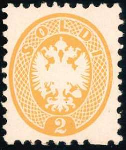 1865 - 2 soldi giallo, dent. 9 1/2 (41), ... 