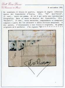 1911 - 15 + 5 cent. Unità ... 