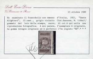 1921 - 15 cent. grigio violetto ... 