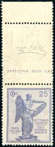1921 - 25 cent. violetto Vittoria, ERRORE DI ... 