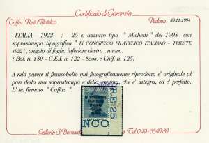 1922 - Congresso Filatelico ... 