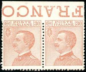 1922 - 30 cent. Michetti, coppia orizzontale ... 